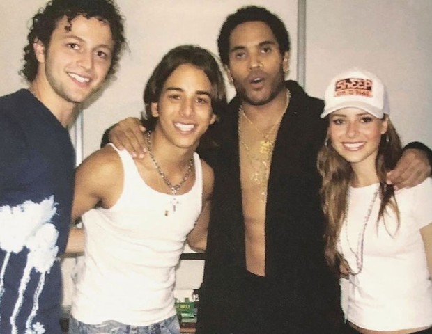 Lucas Lima, Junior Lima, Lenny Kravitz e Sandy (Foto: Reprodução/Instagram)