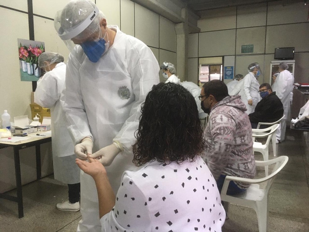 Prefeitura está realizando testagem para Covid-19 em todos os servidores de Bauru — Foto: Secretaria de Saúde de Bauru/ Divulgação