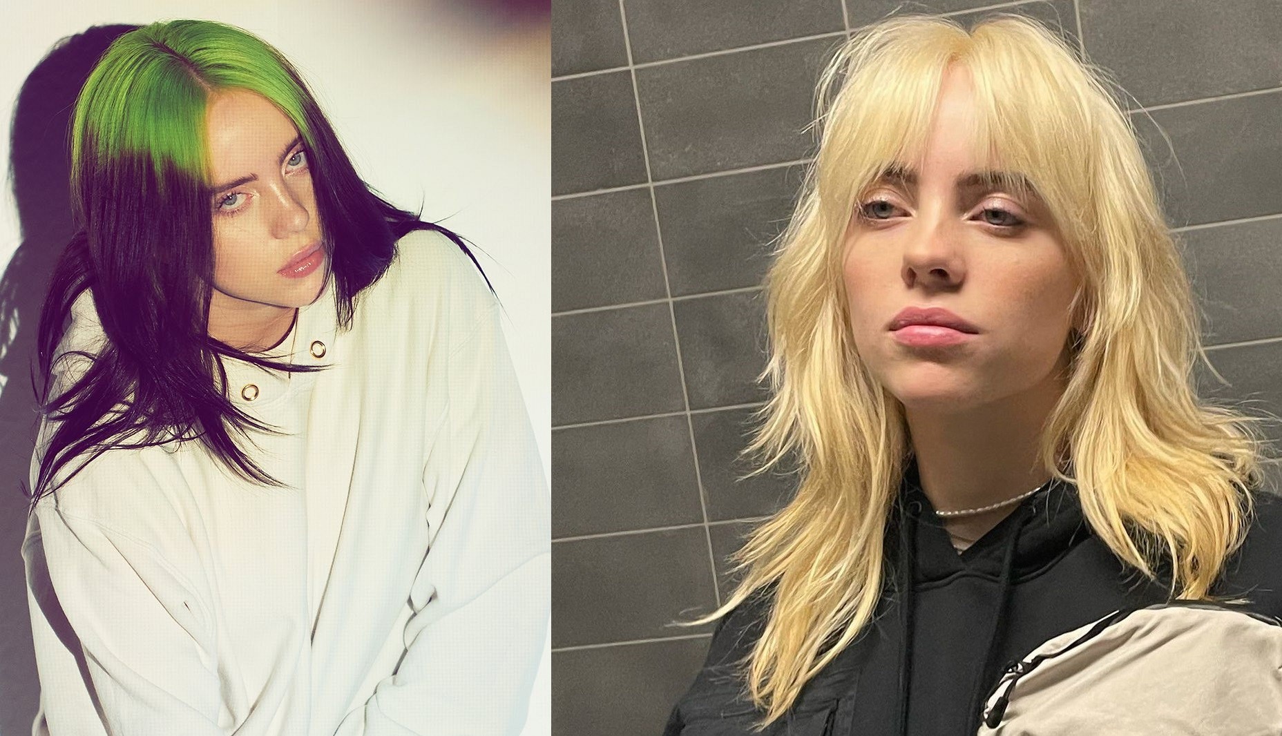 Billie Eilish antes e depois (Foto: Instagram/ Reprodução)