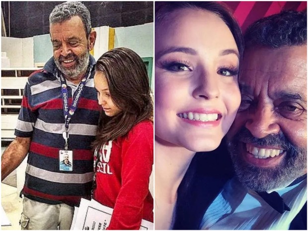 Larissa Manoela e Beto Silveira nos bastidores de gravação e na festa de 15 anos da atriz (Foto: Reprodução/Instagram)