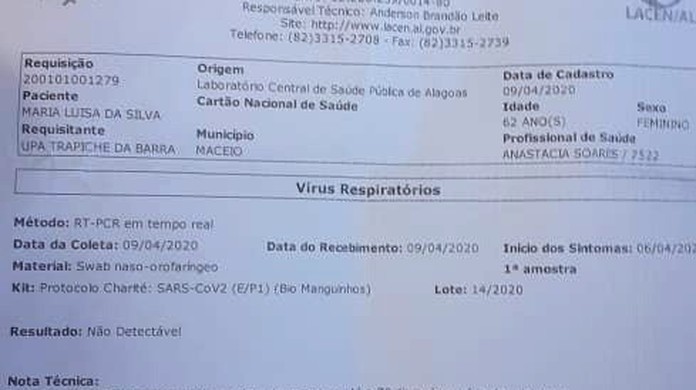 Teste Descarta Coronavirus Para Idosa Que Morreu Em Maceio E Foi Enterrada Sem Velorio Alagoas G1