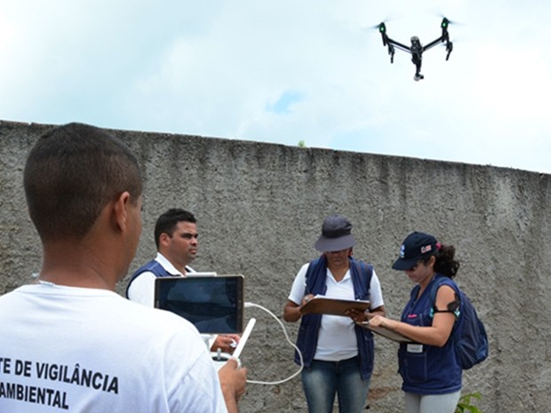 Drone vai ajudar a identificar focos do mosquisto da dengue em Joaõ Pessoa (Foto: Gilberto Firmino/Secom-JP)