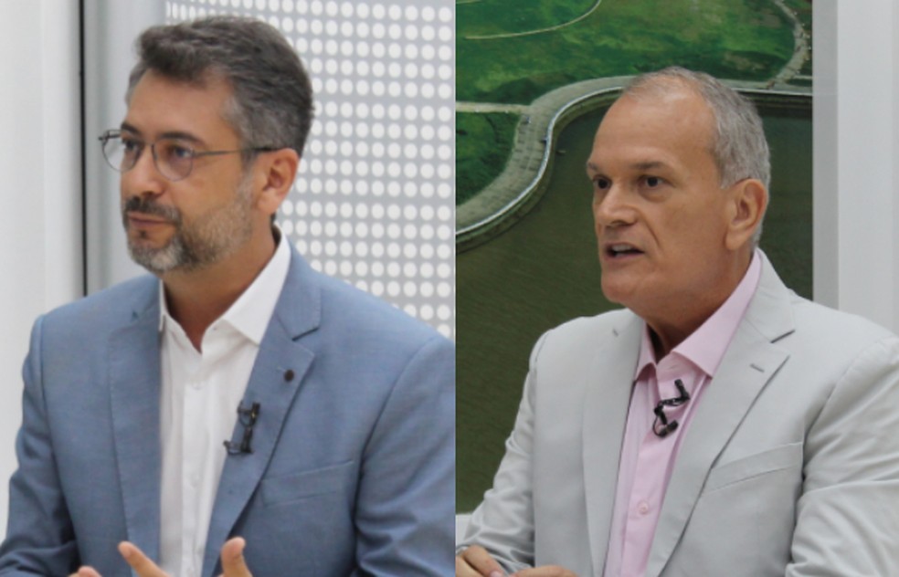 Candidatos Clécio (SD) e Jaime Nunes (PSD) — Foto: Fabiana Figueiredo/g1