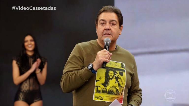 Faustão usa camiseta em homenagem a Bob Marley (Foto: Reprodução/TV Globo)