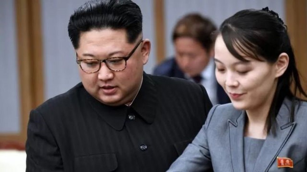 Kim Jong-un e sua irmã Kim Yo-jong — Foto: GETTY IMAGES