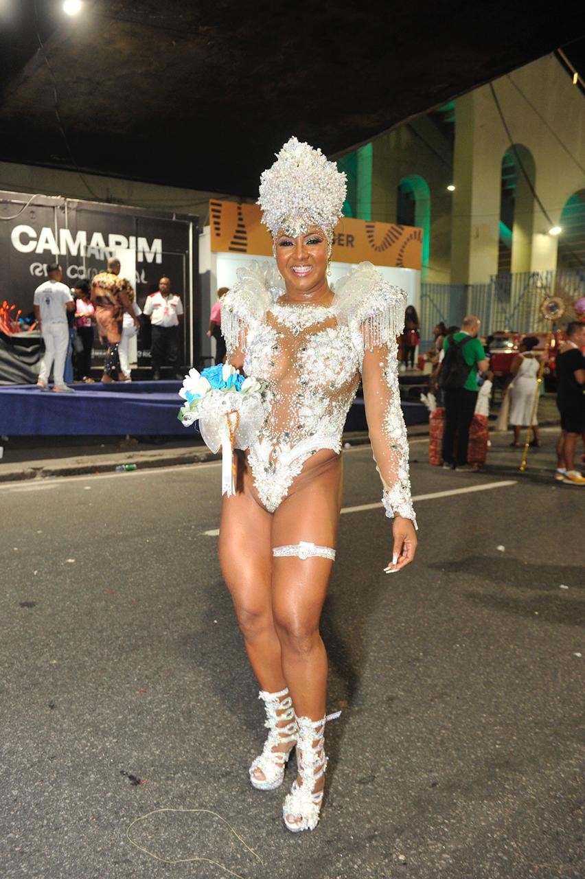 Lili Tudão, rainha da Unidos da Ponte no Carnaval 2022 (Foto: Daniel Janssens/Ed. Globo)