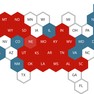 Foto: (Estados com situação consolidada nas eleições presidenciais dos EUA — Mapa / Juliane Souza/G1)
