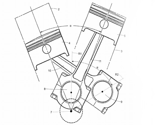 Um desenho de duas motocicletas, uma das quais é uma motocicleta.