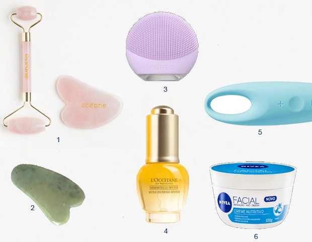produtos para fazer massagem facial (Foto: divulgação)