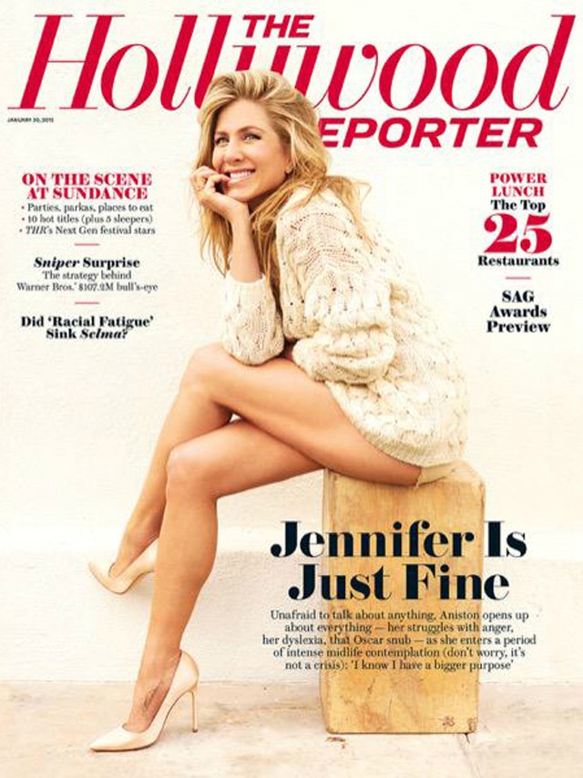 Jennifer Aniston na capa da revista 'The Hollywood Reporter'. (Foto: Reprodução)