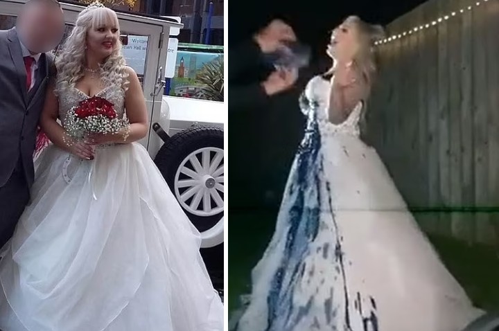 Abby decide destruir seu vestido de noiva para comemorar divórcio (Foto: Reprodução/Daily Mail)