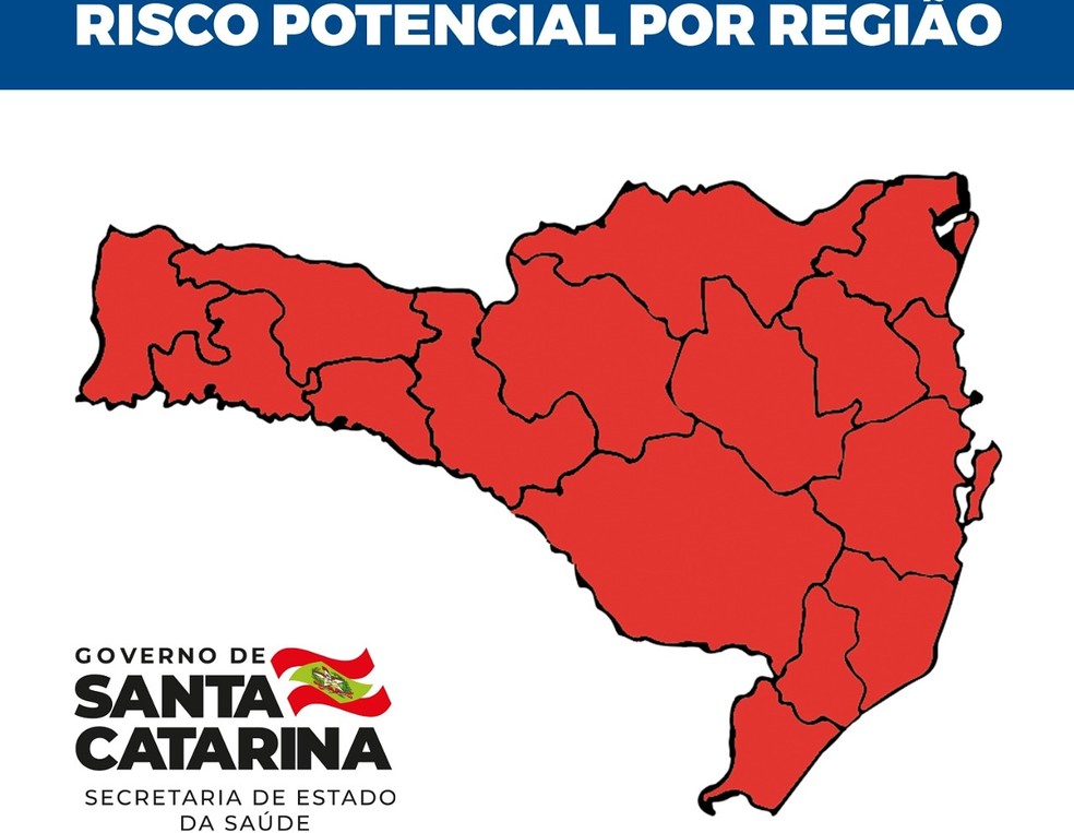 Matriz de risco em SC no dia 12 de junho de 2021 — Foto: SES/Divulgação