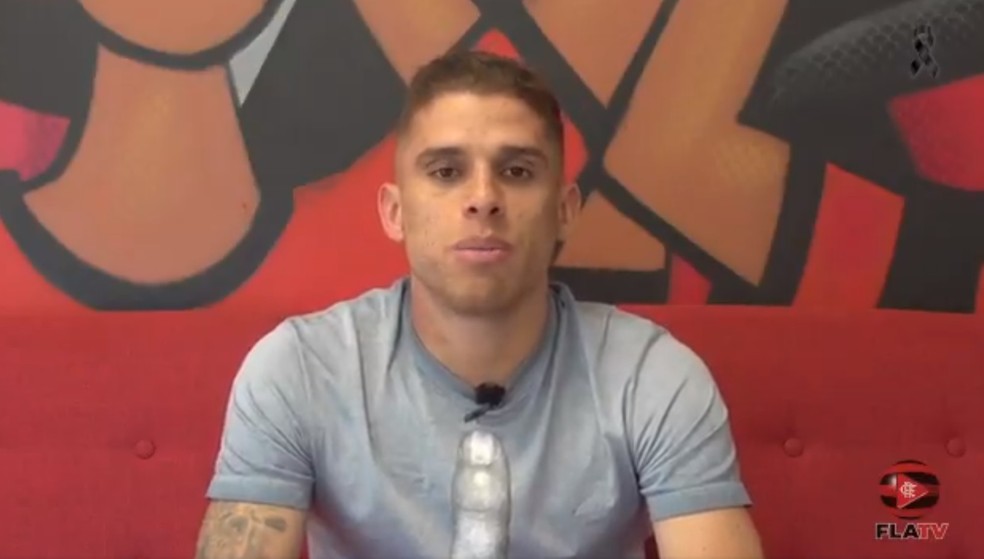 Cu&eacute;llar em v&iacute;deo de despedida do Flamengo &mdash; Foto: Reprodu&ccedil;&atilde;o