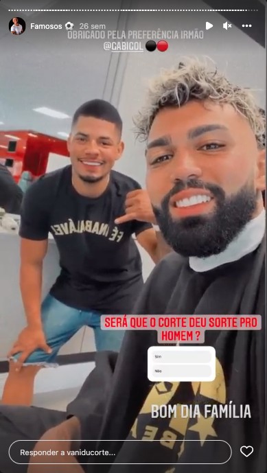 Gabigol e Vini du Corte, em publicação do barbeiro do Flamengo (Foto: Reprodução Instagram)