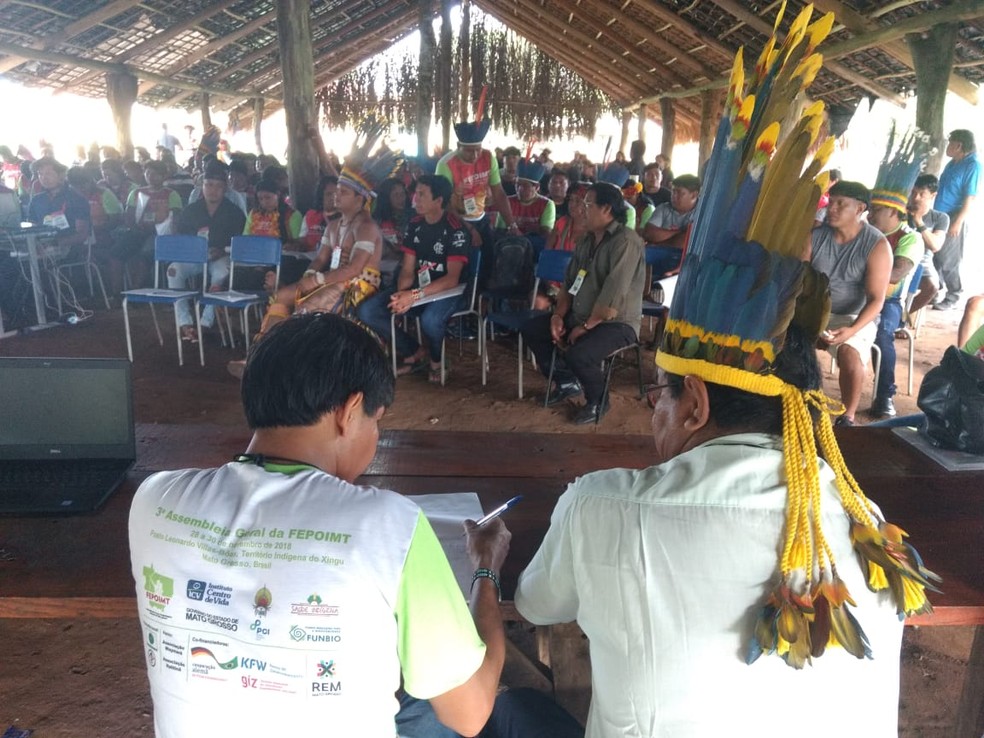 Assembleia Geral dos Povos Indígenas realizada no Posto Leonardo Villas Boas. — Foto: Assessoria