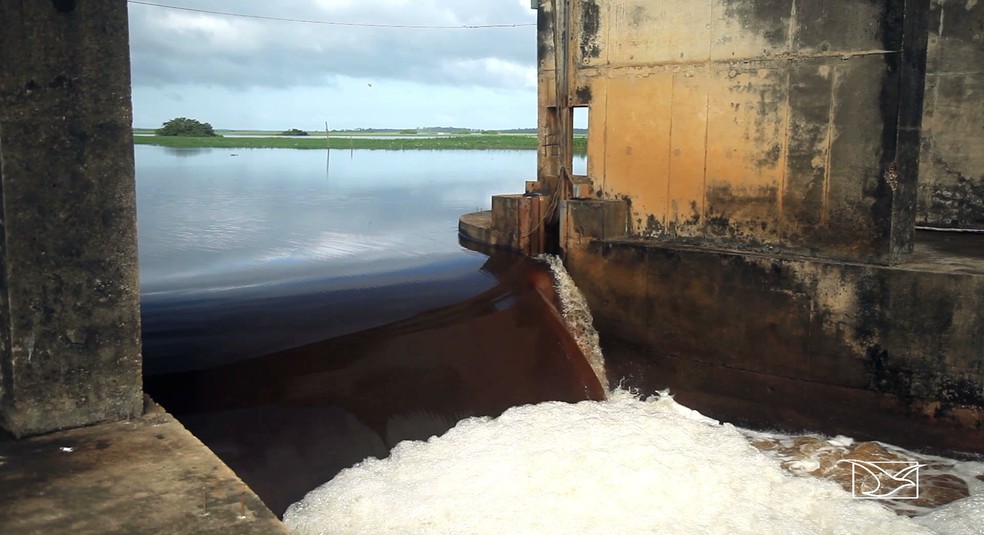 Rompimento da barragem do Rio Pericumã foi registrada em fevereiro deste ano.  — Foto: Reprodução/ TV Mirante