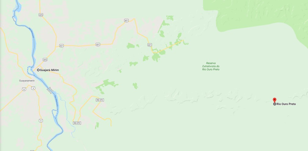 Regi&atilde;o em que Francisco Pereira desapareceu no dia 18 de novembro  &mdash; Foto: Google Maps/ Reprodu&ccedil;&atilde;o 
