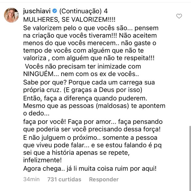 Julia Schiavi fala sobre término do noivado de Nego do Borel e Duda Reis (Foto: Reprodução/Instagram)