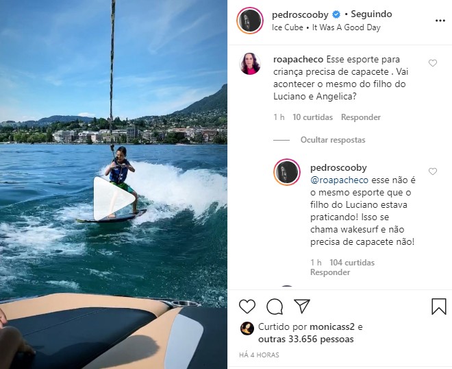 Pedro Scooby responde crítica de fã (Foto: Reprodução / Instagram)