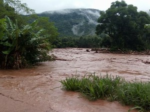 Volume de chuva provocou cheia de rios em Rolante (Foto: Tiago Rocha/CBV de Rolante)