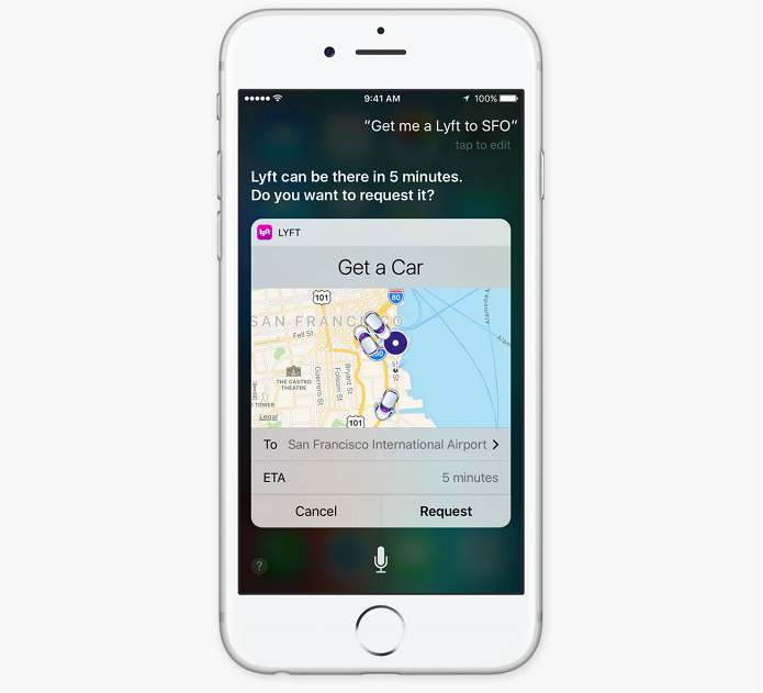 Siri será capaz de pedir carros em aplicativos de corrida como o Uber e Lyft (Foto: Reprodução/Apple)