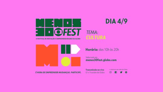 Cultura será tema do dia de encerramento do Menos30 Fest