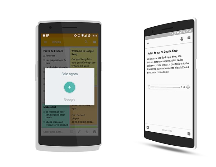 Google Keep tem função de gravação de notas de voz no Android e iOS (Foto: Reprodução/Elson de Souza)