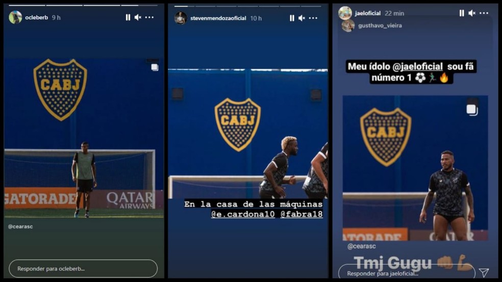 Cléber, Mendoza e Jael também postaram fotos nas redes sociais — Foto: Reprodução/Instagram