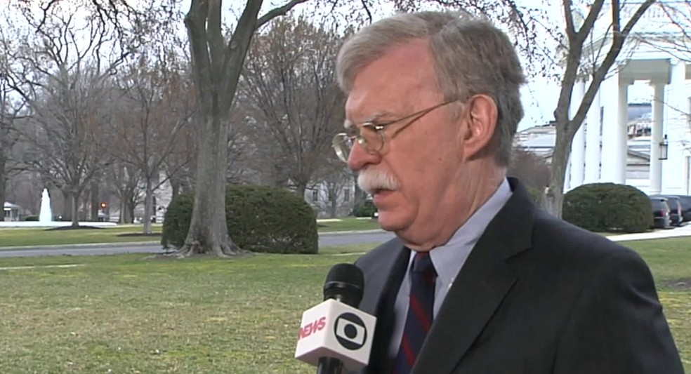 John Bolton, assessor de SeguranÃ§a Nacional dos EUA â Foto: ReproduÃ§Ã£o/GloboNews