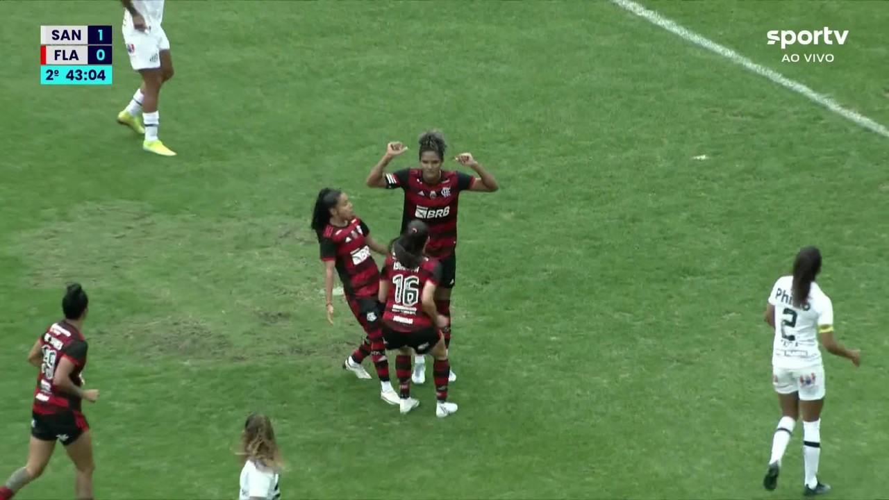 Os gols de Santos 1 x 1 Flamengo pelo Campeonato Brasileiro Feminino