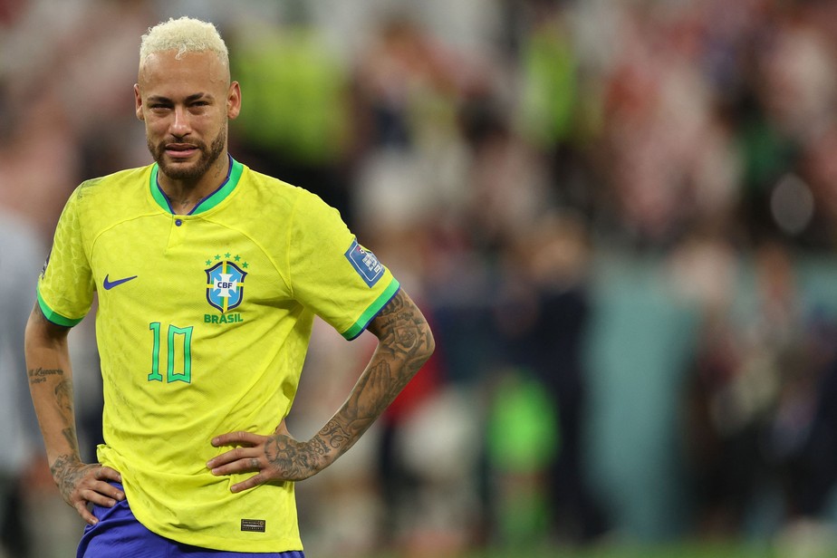 Neymar após a derrota nos pênaltis contra a Croácia: desempenho do jogador está sob escrutínio
