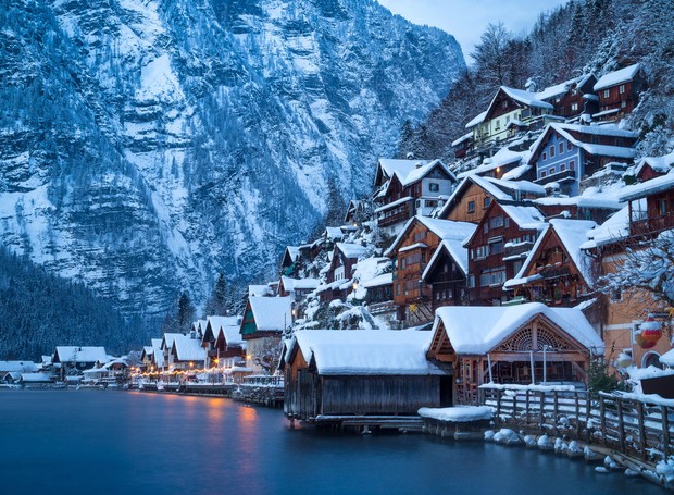 Hallstatt, na Áustria (Foto: Shutterstock/ Reprodução)