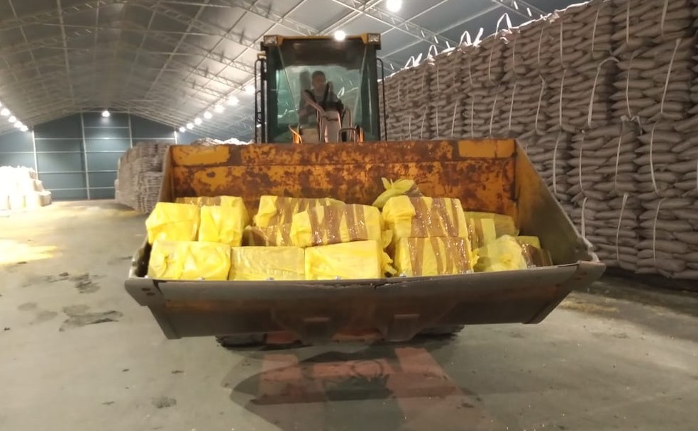 Cocaína apreendida pela Polícia Federal no porto de São Sebastião é levada para São Paulo — Foto: Divulgação/Polícia Federal