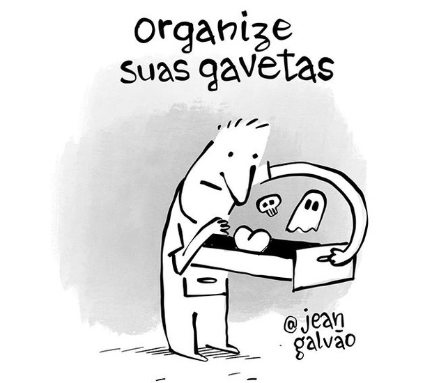 O cartonista João Galvão alerta sobre a importância de refletirmos sobre nossos sentimentos nesse período de quarentena (Foto: Instagram/Reprodução)