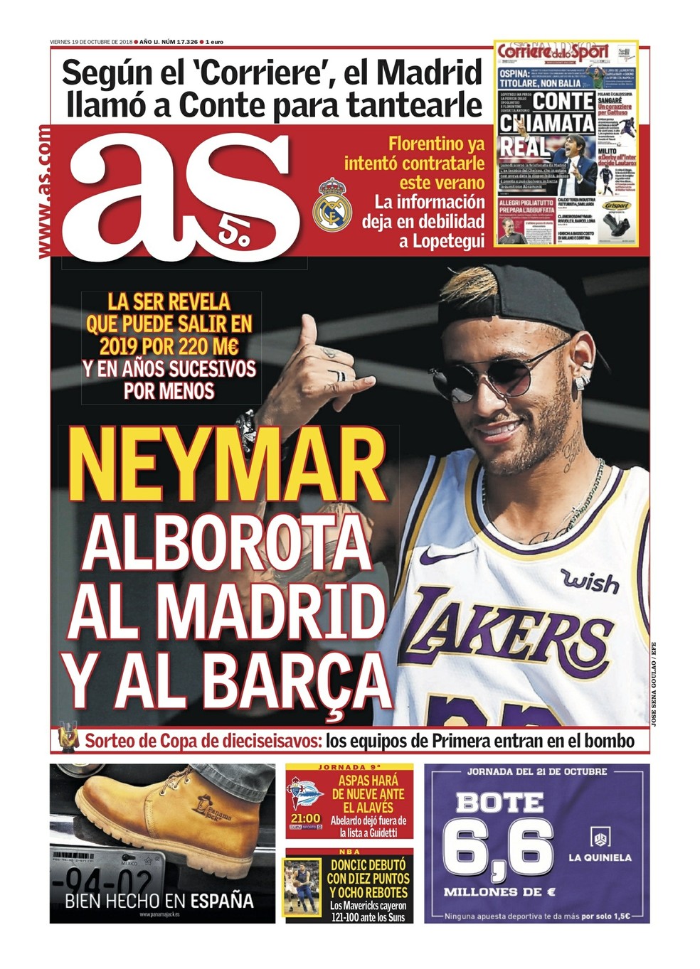 Neymar na capa do AS â€” Foto: ReproduÃ§Ã£o / Twitter