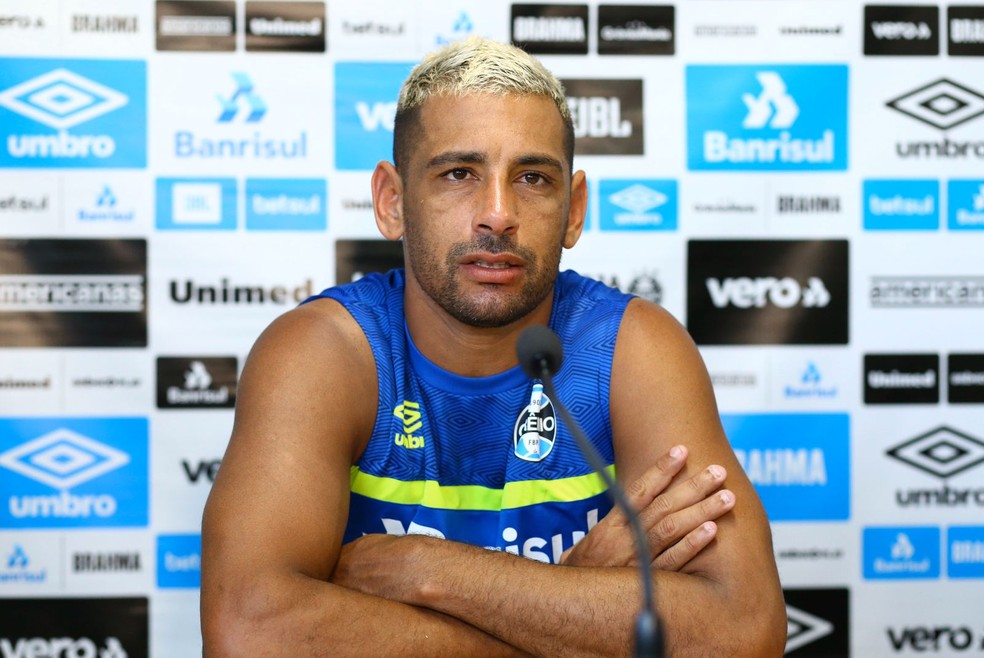 Diego Souza, centroavante do Grêmio — Foto: Grêmio FBPA/Divulgação