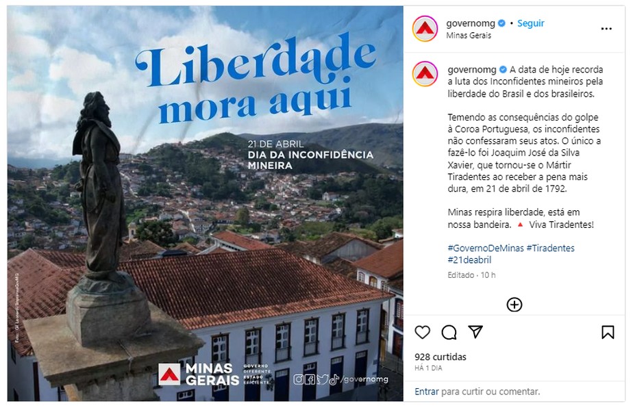 Governo Zema chama Inconfidência Mineira de 'golpe' e recebe críticas:  'Lutar por liberdade não é crime' | Sonar - A Escuta das Redes | O Globo