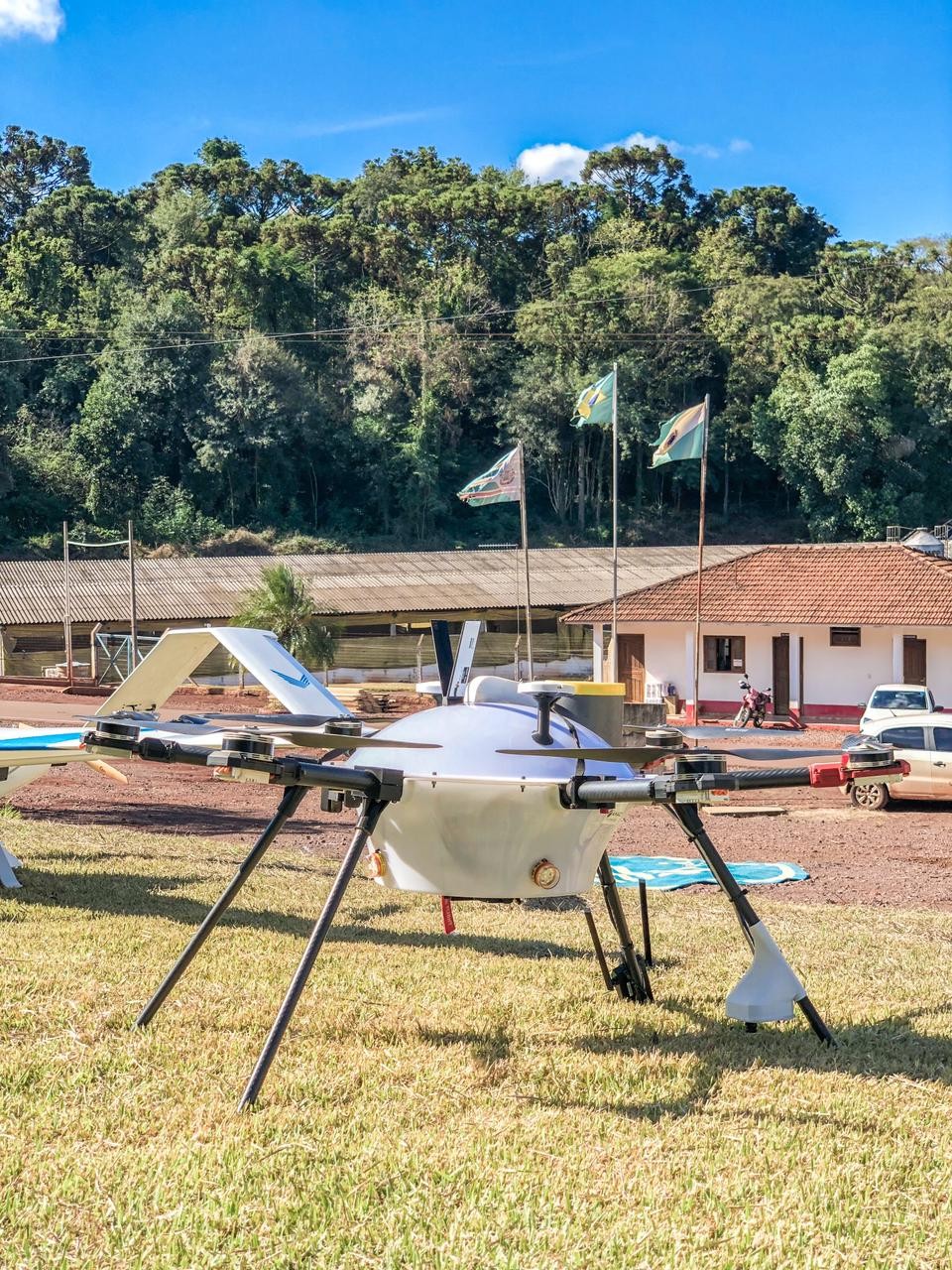 Teste da BRF para usar drones na entrega de insumos agropecuários (Foto: BRF/Divulgação)
