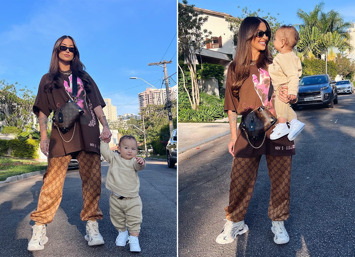 Bianca Andrade usa look grifado em passeio com o filho, Cris (Foto: Reprodução / Instagram)