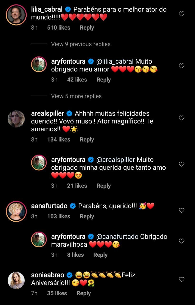 Famosos parabenizam Ary Fontoura (Foto: Reprodução/Instagram)