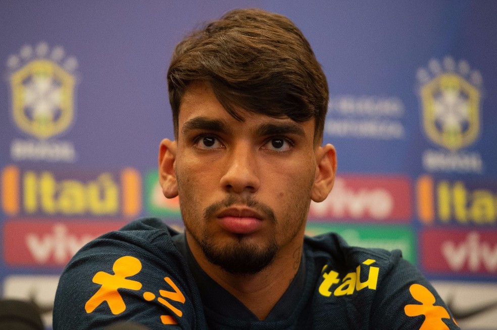 Lucas Paquet&aacute; em coletiva da sele&ccedil;&atilde;o brasileira (Foto: Pedro Martins / MoWA Press)