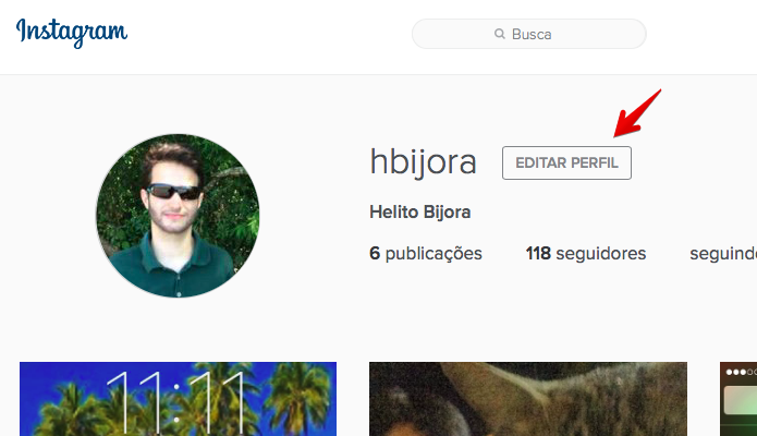 Edite o seu perfil do Instagram (Foto: Reprodução/Helito Bijora) 