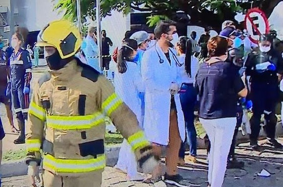 Incêndio é registrado em ala Covid-19 de hospital de Aracaju — Foto: Reprodução/TV Sergipe