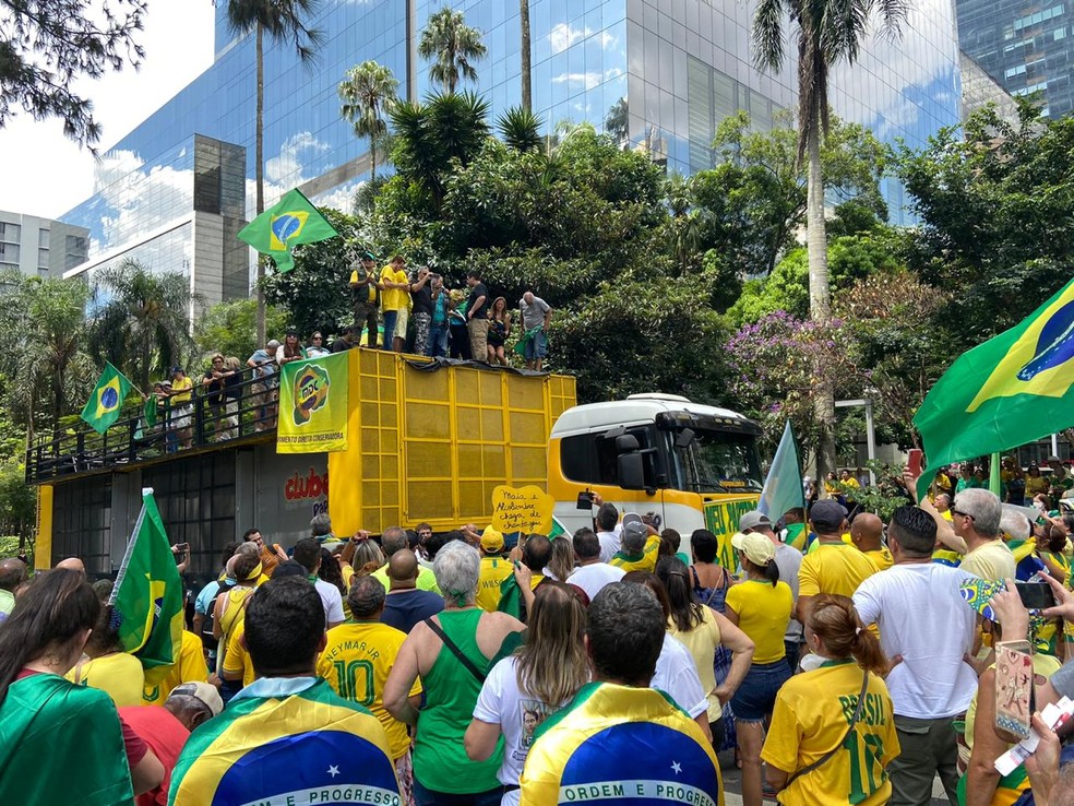 Ato na Avenida Paulista  — Foto: Patrícia Figueiredo/G1