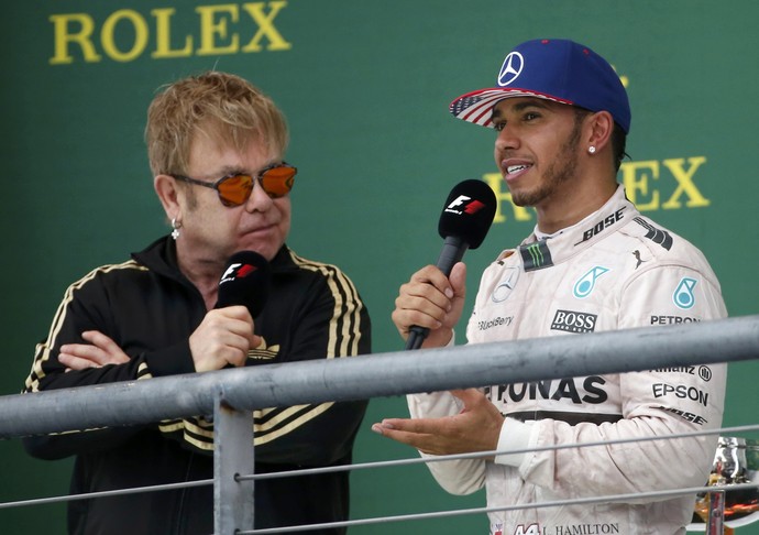 Lewis Hamilton campeão fórmula 1 GP dos EUA Elton John (Foto: Adrees Latif/Reuters)