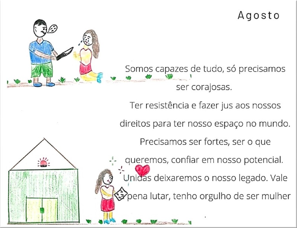 Frase do mês de agosto do "Calendário da Vida" — Foto: SAP