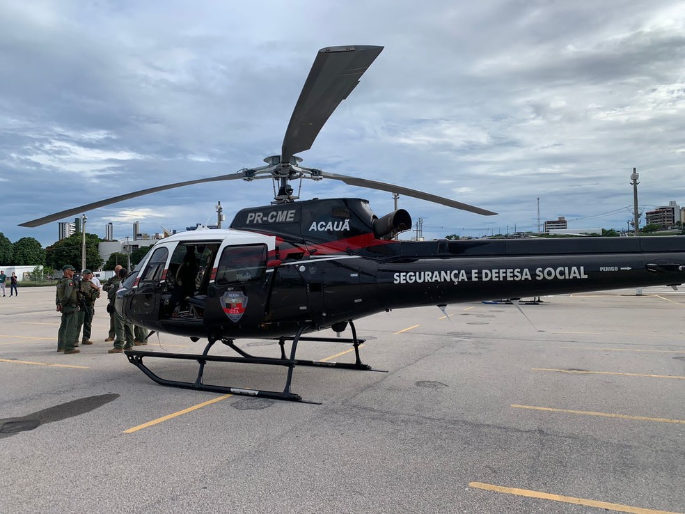 Helicóptero Acauã, das forças de segurança da Paraíba — Foto: SSDS/Divulgação