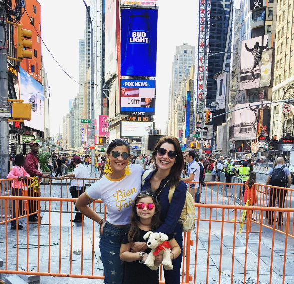 Flávia Alessandra, Giulia e Olivia, em NY (Foto: reprodução/Instagram)