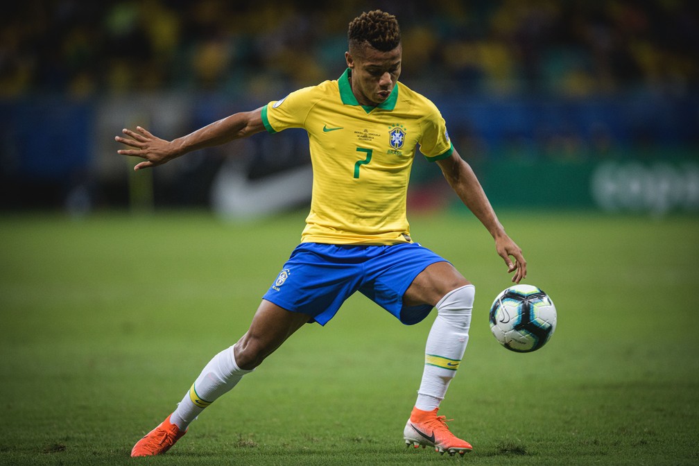 David Neres com a camisa do Brasil na Copa América de 2019 — Foto: Pedro Martins/Mowa Press