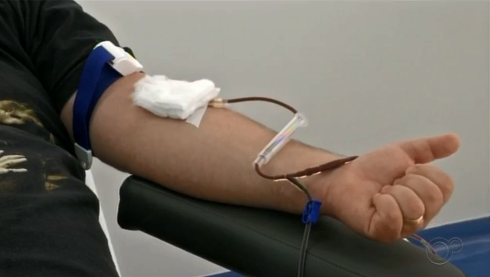 Doação de sangue - banco de sangue de Itapeva — Foto: TV TEM/Reprodução